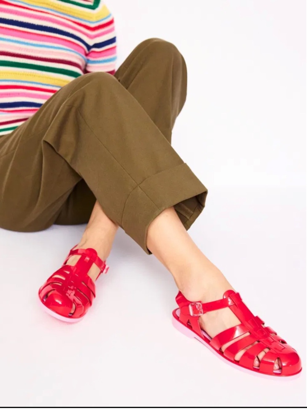 EUC Boden Jelly shoes red pink 41 made in Spain US 9.5